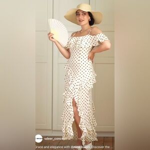 NWT  S.DEER Polka Dot Off-Shoulder Dress